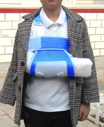 Kids Arm Sling Child Arm Support Sling Functional Children Arm immobilizer Sling for Broken Collarbone or Cast Cover (Blue-Green)