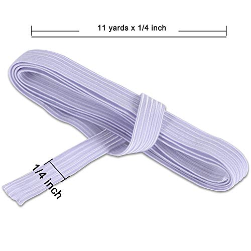 Set of 2, Braided Elastic, findTop Braided Polyester Elastic, 11 Yard by 1/4 inch, Black & White - Thumbnail 6