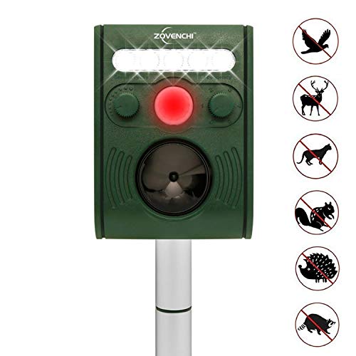 ZOVENCHI Ultrasonic Animal Repeller, Solar Powered Repeller with Motion