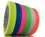 GreyParrot Tape UV Blacklight Reactive, (6 Pack)(1in x 50ft), Fluorescent Cloth Tape, 11.8mil Thickness