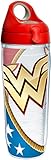 Tervis 1231186 Wonder Woman Colossal Tumbler with Wrap and Red with Gray Lid 24oz Water Bottle, Clear