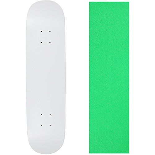 Moose Skateboard Deck Blank Dipped White 8.0" Neon Green Gri
