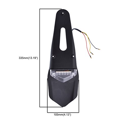 KATUR Rear Fender LED Brake Red Tail Light Lamp with Bracket for Off-Road Motorcycle Motocross Dirt Bike (Smoke Lens)