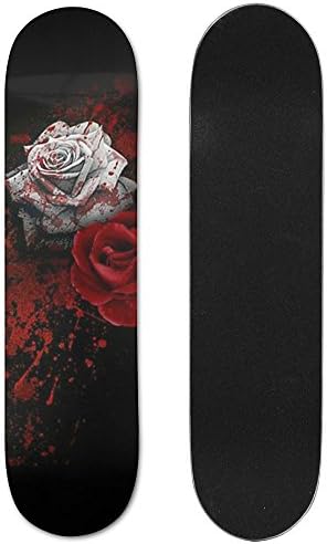 JIN HUA XU Unisex Skateboard Longboard Personalized Roses Single-sided Printing Skateboards Hip-hop Fashion Skateboards