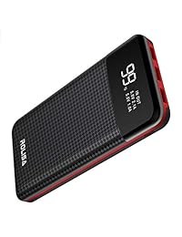 Power Bank 24000mAh Cargador de batería externa portátil con Smart LED Digital Power Display, 3 puertos USB, batería de copia de seguridad rápida carga dispositivos Android Samsung Galaxy Smartphones y más   negro