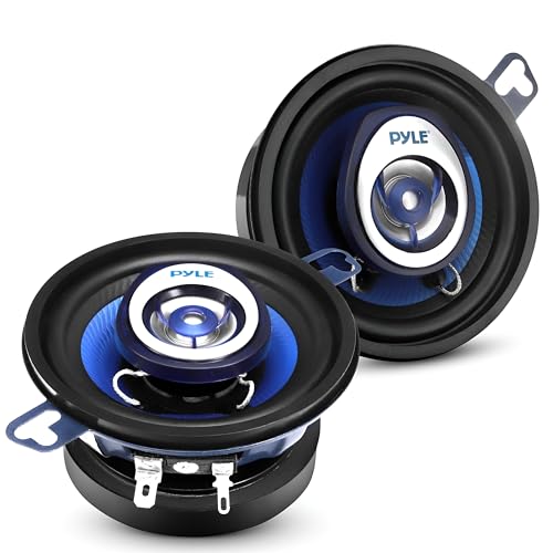 Pyle, 2-Way Universal Car Stereo Speakers, 120W-23cm Car Speakers, Coaxial Loud Pro Audio, Speaker Set, Quick Replacement Component Speaker Vehicle Door/Side Panel Mount Compatible, 2pc, Blue