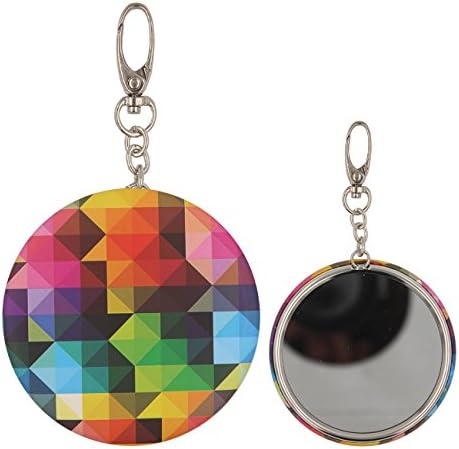 NiceShop16 Cute Cartoon Pattern Background Design 2.95 inch Keychain Button Mirror Key Chain (Style03)