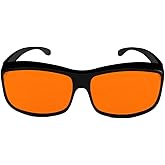 DefenderShield Premium Fit-Over Blue Light Blocking Glasses - Superior Blocking from Gaming PC & Cell Phone Screen Glare.