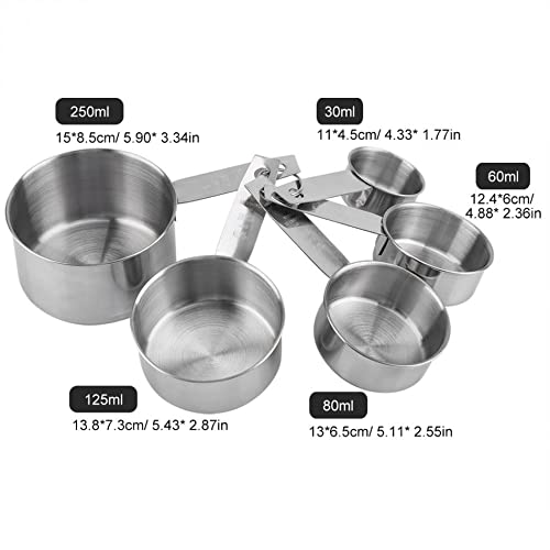 5 Piece Measuring Cups Set, 304 Stainless Steel Measuring Cup, Liquid