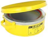 Justrite 10291 Steel Bench Can, 2L Capacity, Yellow