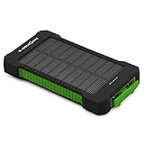 Solar Charger, X-DRAGON Portable 10000mAh Dual USB Solar Battery Charger Power Bank for iPhone, iPad, iPod, Cell Phone, Tablet, Camera(Green)