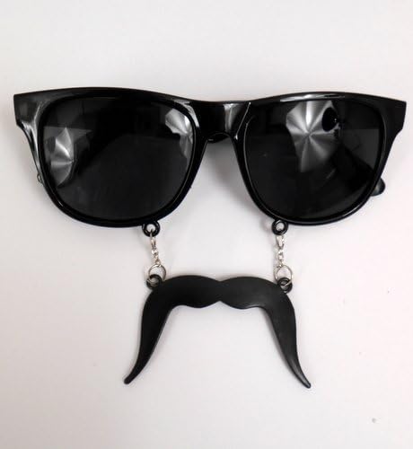 Mardi Gras Spot Black Sunglasses with Mustache (Each)