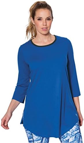 Fullbeauty Sport Women's Plus Size Scoop Neck Tunic Tropical Blue,22/24