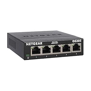 NETGEAR-5-Port-Gigabit-Ethernet-Unmanaged-Switch-GS305-Home-Network-Hub-Office-Ethernet-Splitter-Plug-and-Play-Fanless-Metal-Housing-Desktop-or-Wall-Mount