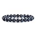Natural A Grade Blue Tiger's Eye Gemstone 8mm Round Beads Stretch Bracelet 7 Inch Unisex