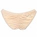 FEESHOW Men's Silky Bikini Briefs Bulge Pouch Underwear Swimwear Ruched Back Apricot one Size