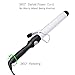 Curling Iron, 1-1/4 Inch Professional Curling Wand | Ceramic Ionic Tech, Damage-free Hair Curler with Thermal Glove | Digital Thermostat & Instant Heating-up | Universal Voltage, White, by HeyBeauty