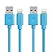 iPhone Charger Cable, Quntis 3 Pack 10ft Extra Long Durable USB Data Cable Lightning Cord Charging Wire for iPhone 7 7 Plus 6s Plus 6 Plus 5s SE iPad iPod (Blue)