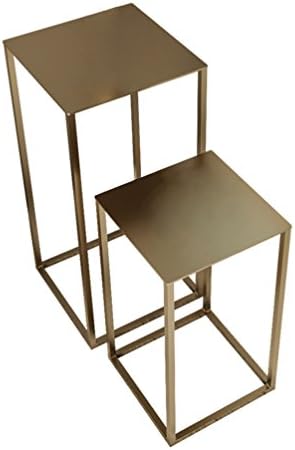 LXYFMS Nordic Style Small Coffee Table Simple Mini Modern Living Room Sofa Corner Creative American Metal Table Table Folding Table (Color : Gold)