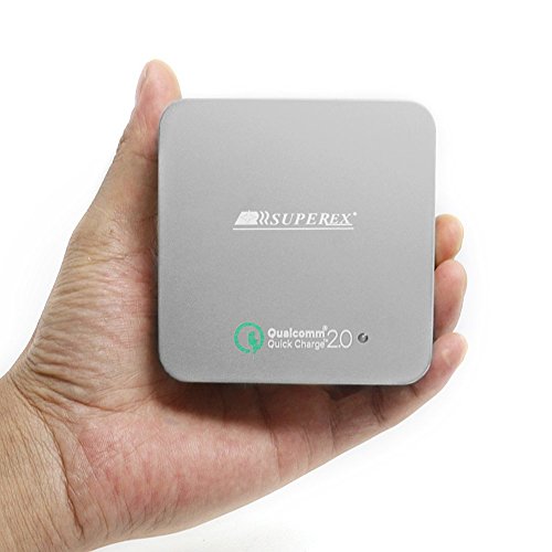 SUPEREX® 40W 8A 5V 5 Port USB Smart Wall Travel Charger Charging Station Hub with Quick Charge 2.0 Technology [qualcomm certified] - Silver