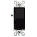 Leviton 5601-2E 15 Amp, 120/277 Volt, Decora Rocker Single-Pole AC Quiet Switch, Residential Grade, Grounding, Black primary