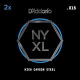 D'Addario NYXL Plain Steel Guitar Strings, .016, 2 singles per pack