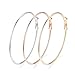 JunXin Stainless Steel Hoop Earrings Five-pointed Star Shaped Hollow Earrings Four Colors Set for Women Silver Golden Black And Rose Golden (3 pairs big hopp earrings)