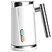HadinEEon Milk Frother, Electric Milk Frother & Steamer for Making Latte, Cappuccino, Hot Chocolate, Automatic Cold Hot Milk Frother & Warmer (4.4 oz/10.1 oz), Coffee Frother Milk Heater (White)
