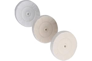 scottchen PRO Buffing Polishing Wheel 3-Step Fine Cotton (60 Ply) / Soft Flannel (40 Ply) / High-Grade Cloth (90 Ply) 3/4" Arbor Hole for Wood Lathe Buffing System– 3Pack