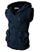 H2H Men Slim Fit Zip-up Hoodie Tank Tops Casual Lightweight Gym Bodybuilding Sleeveless Hooded Vest NAVY US S/Asia M (CMOHOSL01)