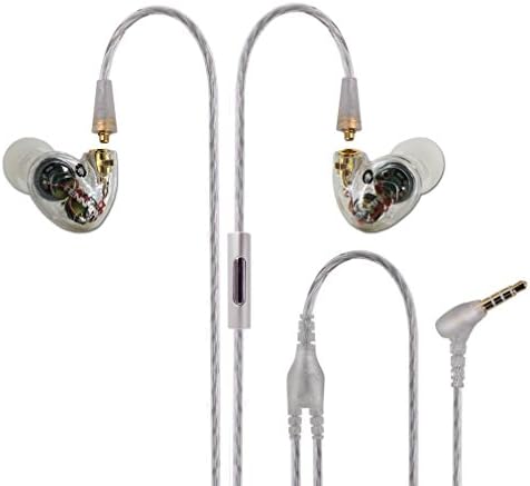 Tennmak Pro Dual Dynamic Driver Detachable Sport Earhook Detachable In Ear Earphones , MMCX Earphone with 4 drivers (WHITE MIC)