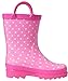 Puddle Play Kids Girls' Butterfly Polka-Dot Printed Waterproof Easy-On Rubber Rain Boots (Toddler/Little Kids) 