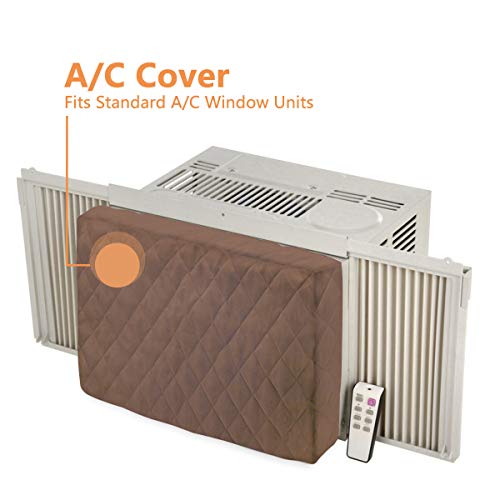 LBG Products Indoor Air Conditioner Cover for Window A/C Unit,Brown Color, Double Insulation Windblock (25''L x 17''H x 4''D)