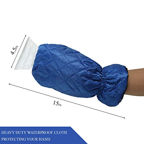 TAKAVU Ice Scraper Mitt for Car Windshield 2 Pack, Waterproof Snow Ice Scraper Gloves with Thick Fleece Lining and Durable Handle for Extra Warmth and Protection - Thumbnail 3