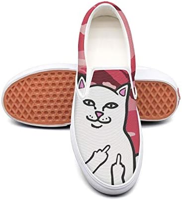 Fangtinge Woman Various Varieties cat Print Canvas Shoes Casual Loafers Shoes Sneaker