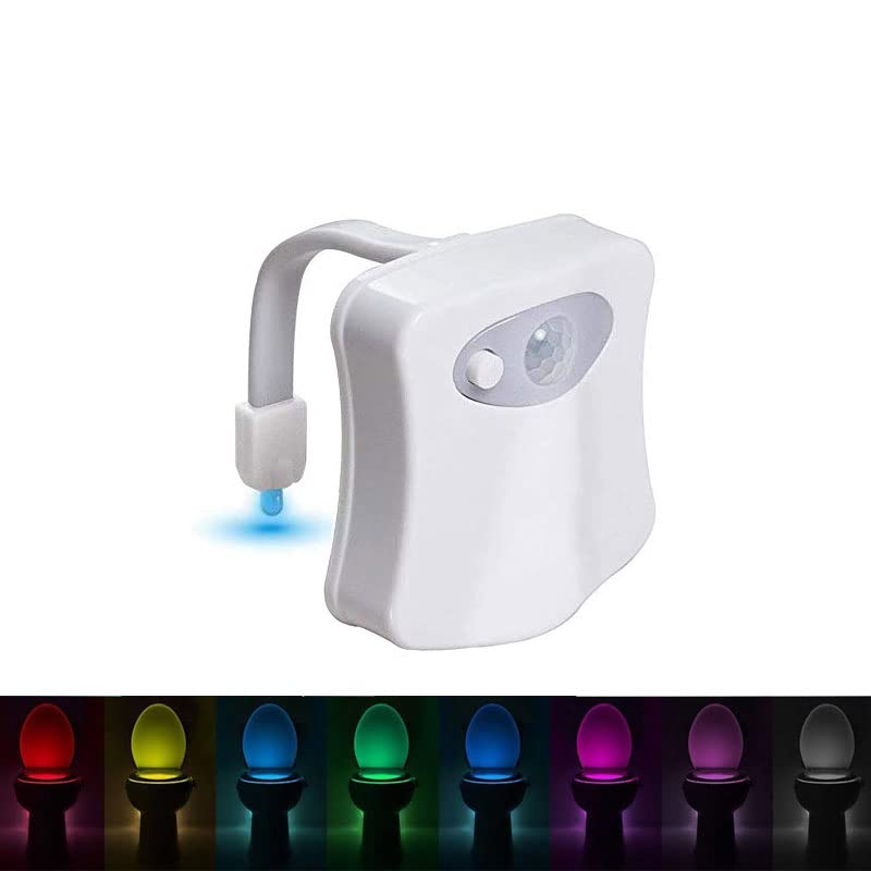 zalati Toilet Night Light 8-Color Motion Sensor Activated LED Lamp for Bathroom Restroom