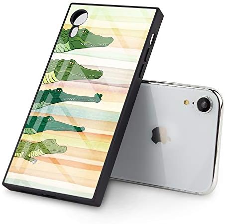 iPhone Xr Square Case Five Crocodile Black Cover Shockproof Skid Resistance Soft TPU Protective Case