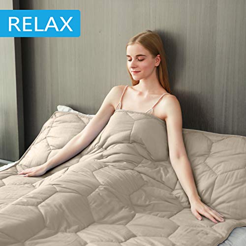 YEMYHOM 100 Cotton Weighted Blanket Adult Bed Heavy Blankets with