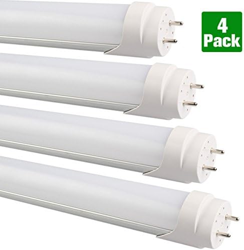 B2ocled-4FT T8 LED Tube Light (Blue) 18W 6500K,Dual-End Powered ,Clear Cover, G13 Fluorescent Light Bulbs Replacement,4-pack