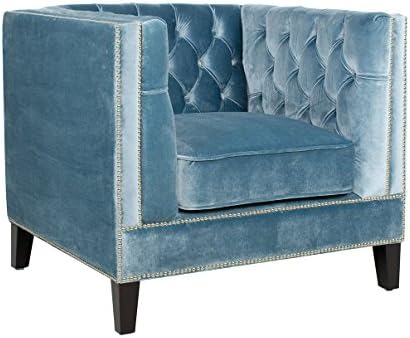 Pasargad Home Victoria Collecion Grey Velvet Armchair