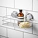 Bloomsbury Mill Extra Strong Suction Cup Shower Caddy - Compact Bathroom Organizer Basket - Shampoo and Soap Holder Shelf - Drill Free - Rust Resistant Chrome