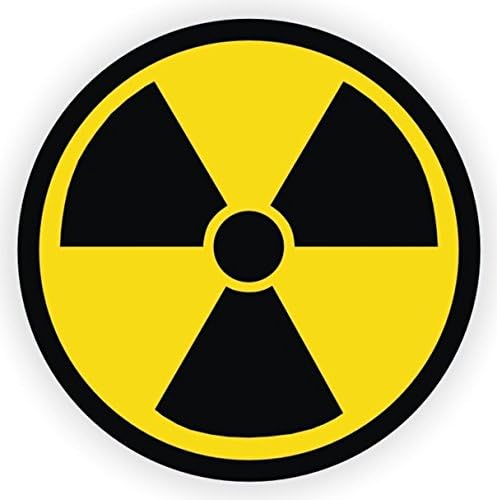 1-Pcs Lavish Modern Radiation Symbol Car Stickers Sign Vinyl Emblem Apocalypse Labels Radioactive Atomic Size 2" Colors Black and Yellow