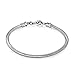 ANGEMIEL 925 Sterling Silver Snake Chain Bracelet for European Bracelets Charms Bead Size 7.8inch