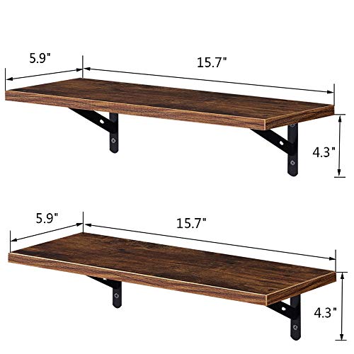 SUPERJARE Wall Mounted Floating Shelves, Set of 2, Display Ledge