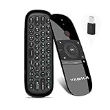 YAGALA Air Mouse with Keyboard, W1 2.4Ghz Mini Wireless Keyboard with Gyro, Infrared Learning Remote Controller for Android TV Box, Mini PC, Smart TV, Projector, HTPC, Laptop, All-in-one PC/TV