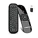 YAGALA Air Mouse with Keyboard, W1 2.4Ghz Mini Wireless Keyboard with Gyro, Infrared Learning Remote Controller for Android TV Box, Mini PC, Smart TV, Projector, HTPC, Laptop, All-in-one PC/TV