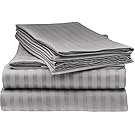 Italian Collection ITALIAN STRIPED 4PC QUEEN Sheet Set, GREY