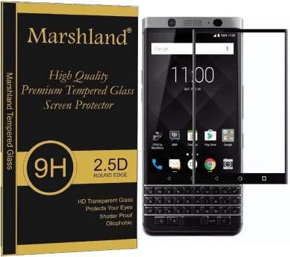 MARSHLAND Black Tempered Glass 3D Screen Protector Full Screen Coverage Curved Glass Protector for BlackBerry Keyone
