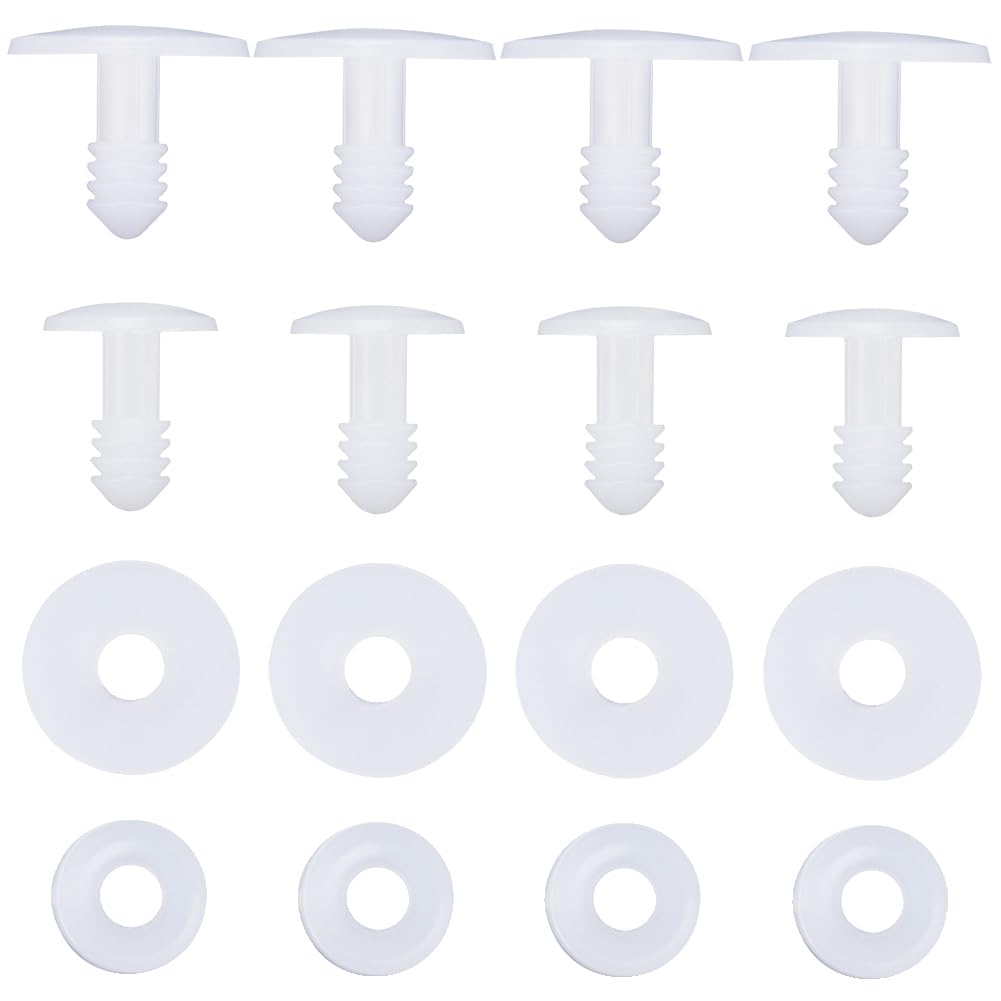 GORGECRAFT 52 Sets Plastic Animal Joints 14.5&20 mm Doll Joints White Doll Skeleton Joints Plastic Safety Joints with Washers for Diy Crafts Stuffed Teddy Bear Accessories