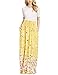 MEROKEETY Women's Summer Short Sleeve Striped Floral Print Elastic Waist Maxi Dress with Pockets